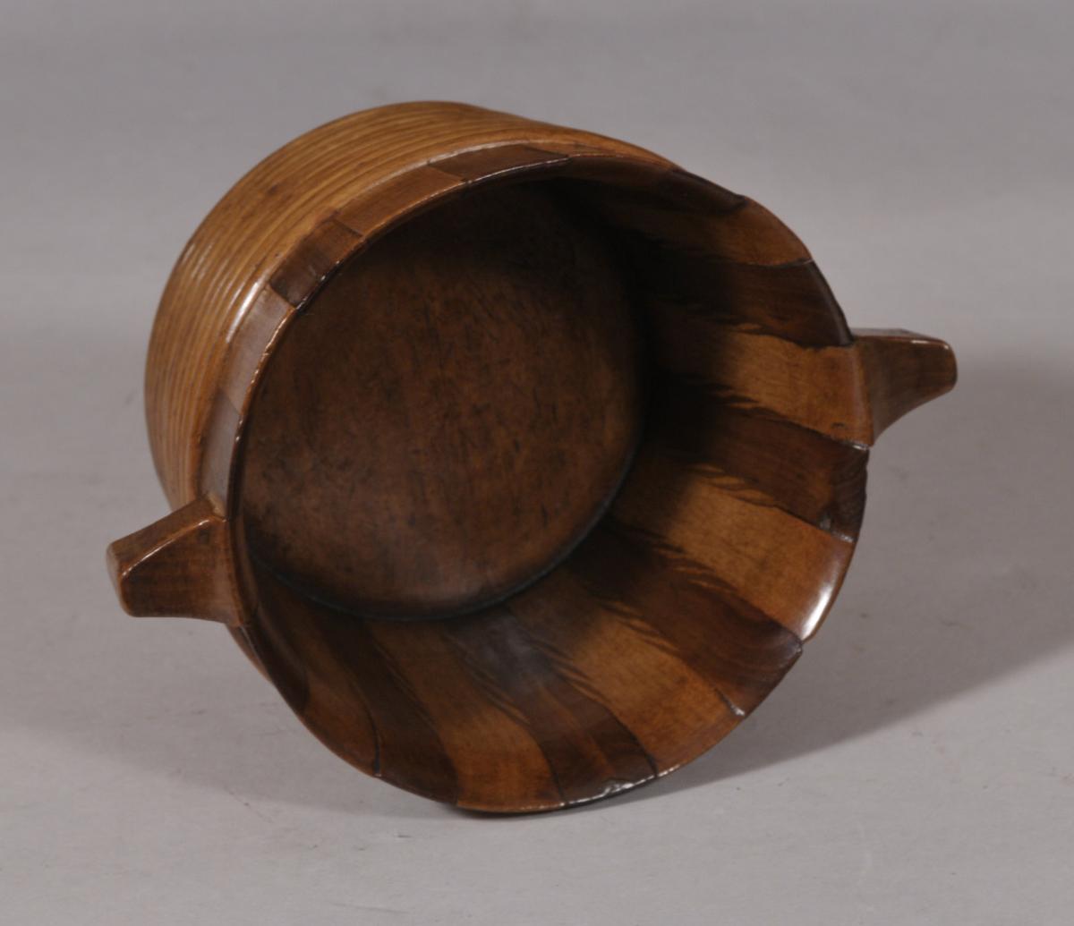 S/5864 Antique Treen Scottish Sycamore and Alder Bicker of the Georgian Period