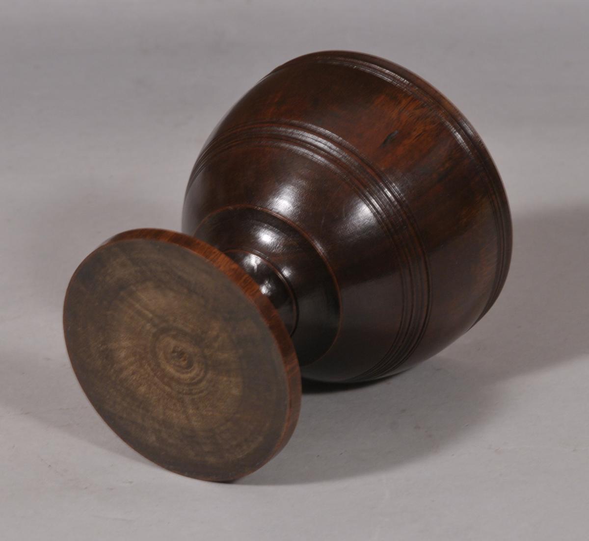 S/5866 Antique Treen 18th Century Laburnum Wood Goblet
