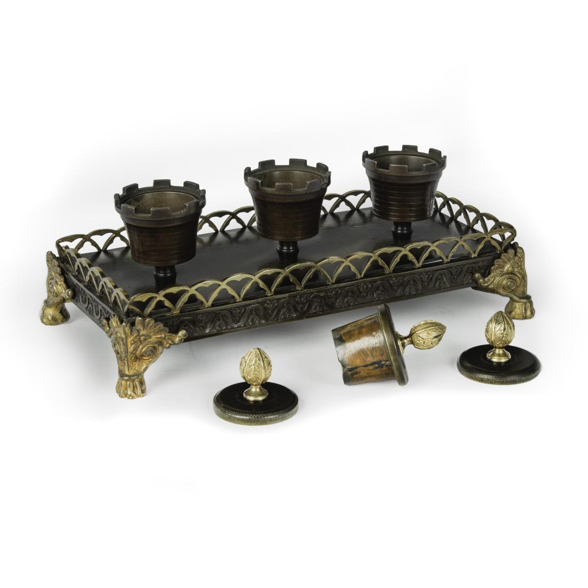 Louis Philippe bronze and ormolu desk set
