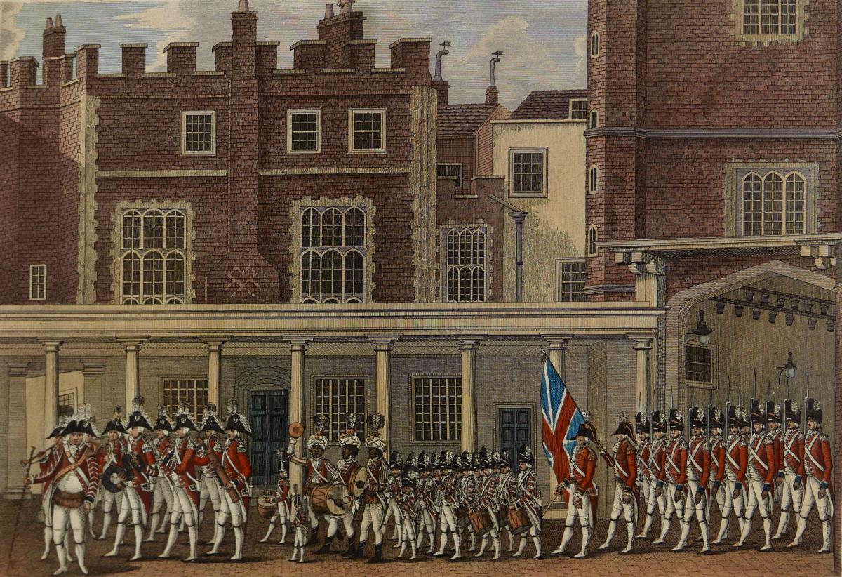 Engraving - Guard-Mounting, St. James' Palace, 1790