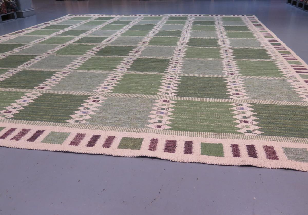 Large Swedish Design Flatweave Carpet