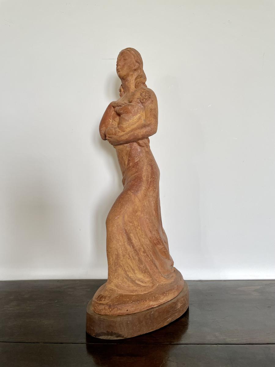 Lady Muriel Wheeler - Terracotta Group of a Mother and Child
