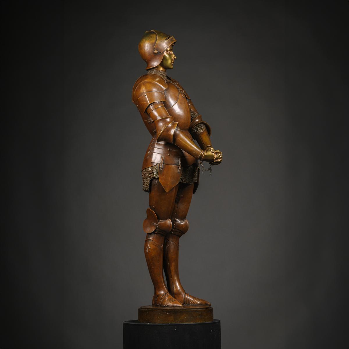 Bronze Figure of Jeanne d'Arc, Cast by Susse Frères Foundry, Paris, From The Model By Louis Ernest Barrias