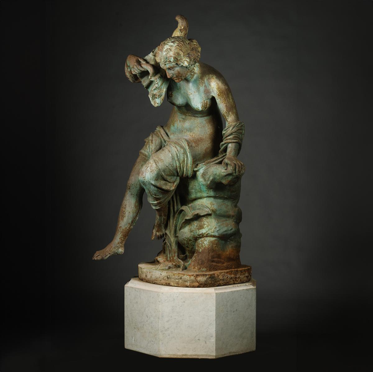 Cast Iron Fountain Figure of a Water Nymph