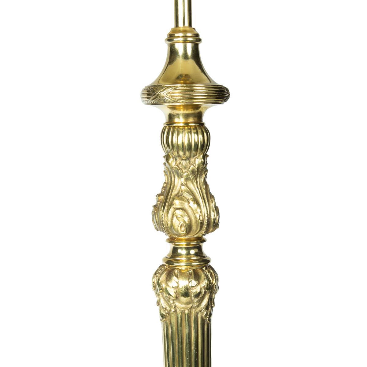 French solid brass standard lamps