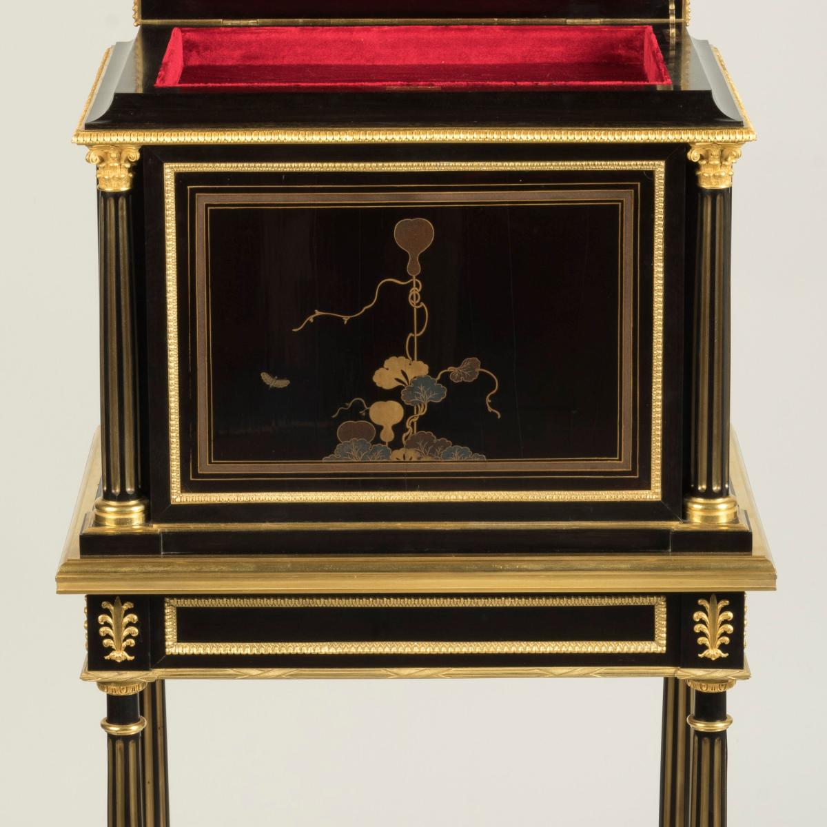 An Exceptional Lacquer Cabinet on Stand