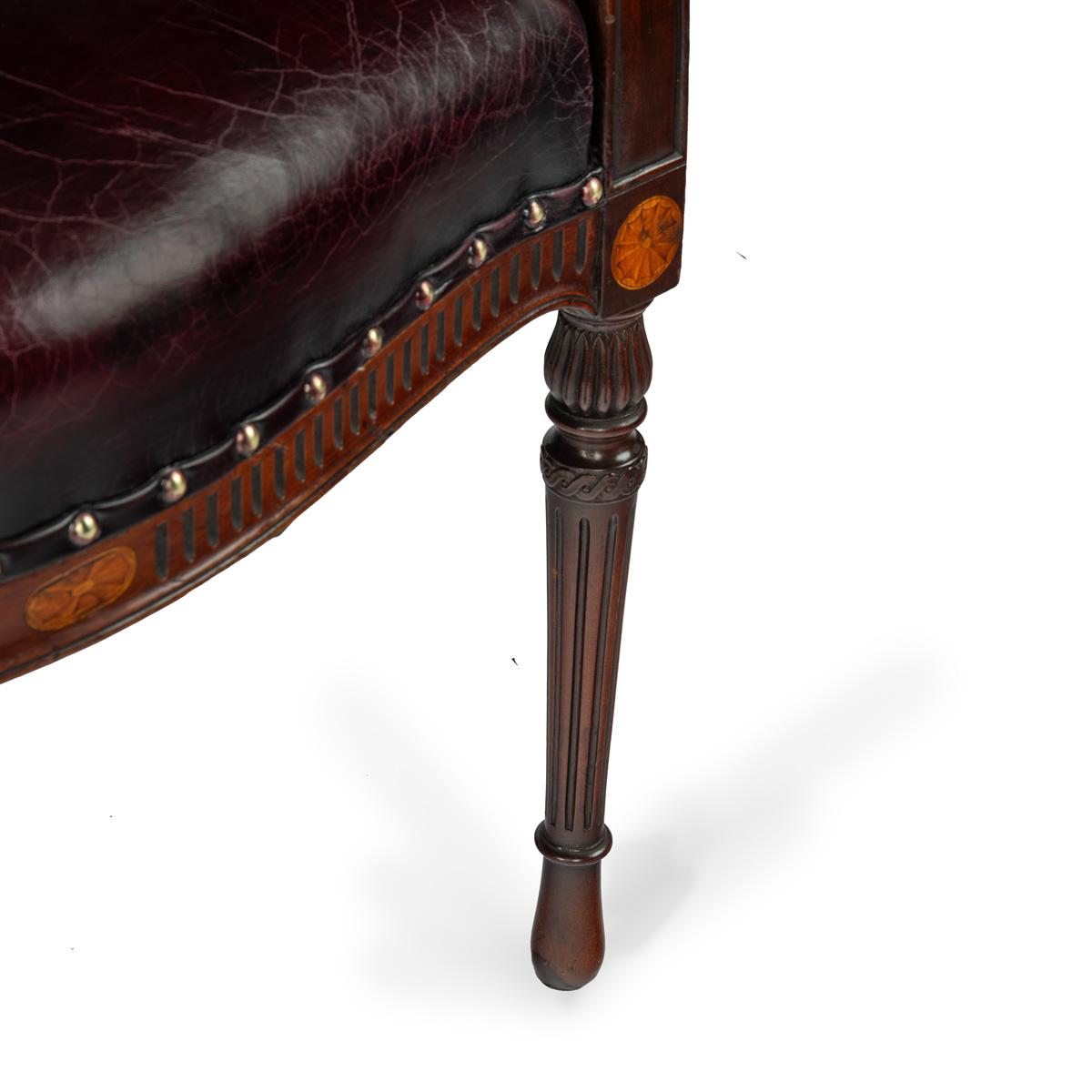 mahogany Hepplewhite style arm chairs
