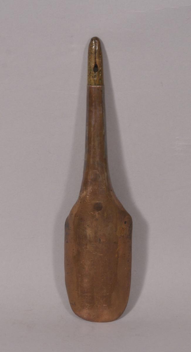 S/5930 Antique Treen Ash Handled Gunpowder Shovel of the Georgian Period