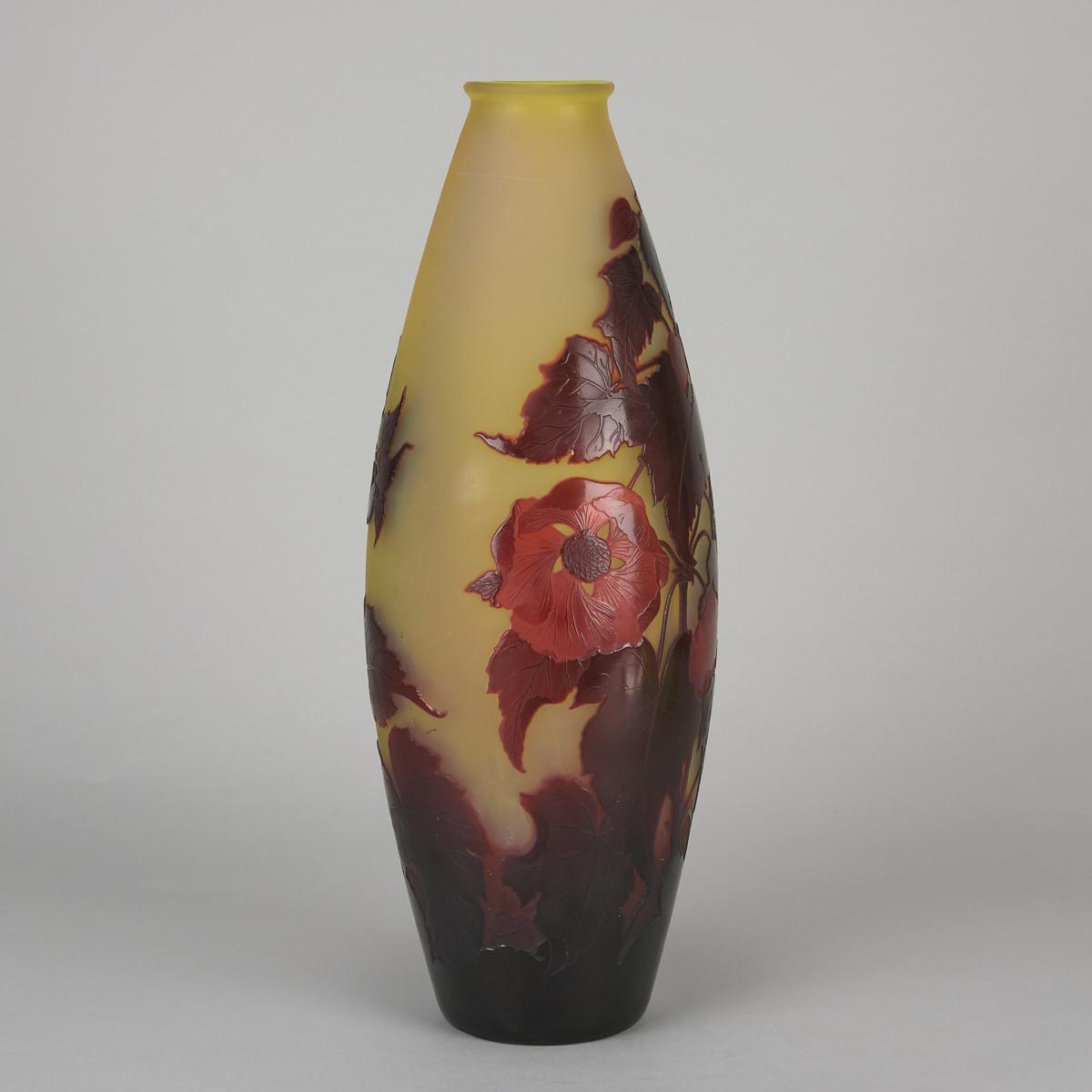 Early 20th Century French Art Nouveau Vase entitled "Large Floral Vase" by Emile Galle