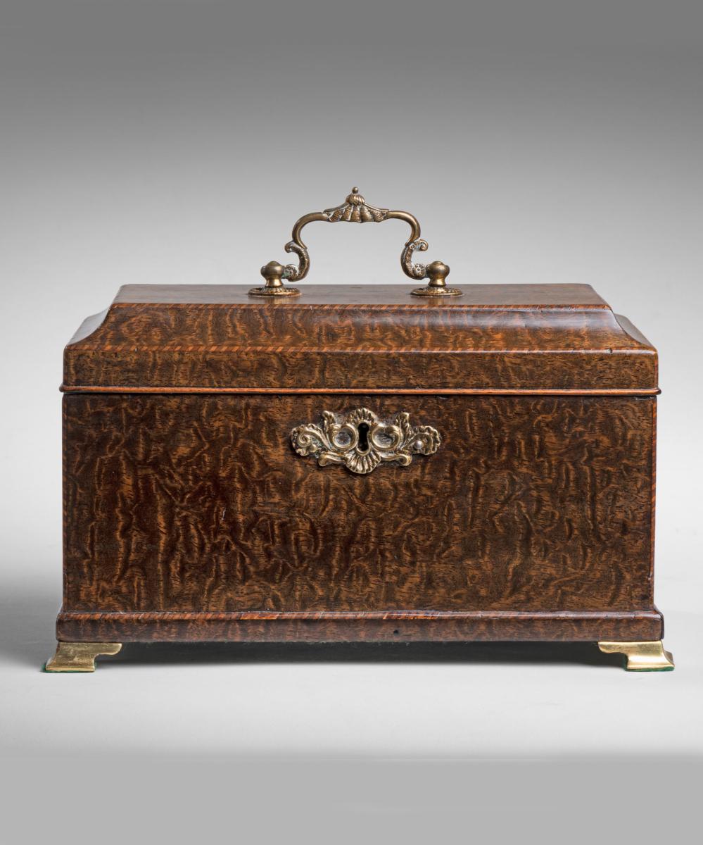 Chippendale period snakewood tea caddy