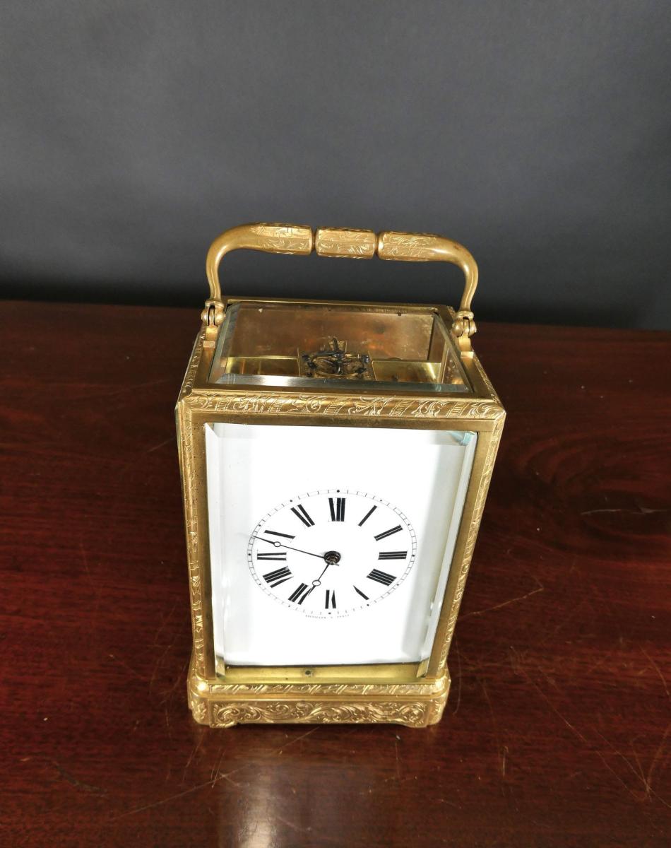 Fine Engraved Striking Carriage Clock by Bolviller