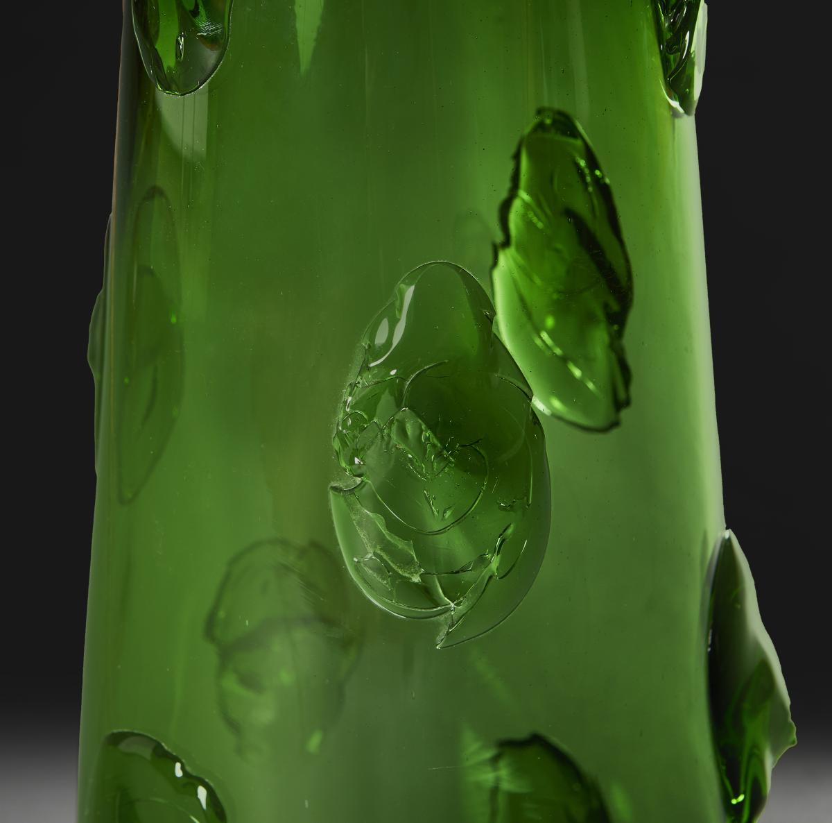 A Large Green Empoli Glass Lamp