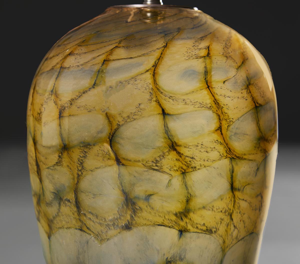 A 20th Century Art Glass Vase A Lamp