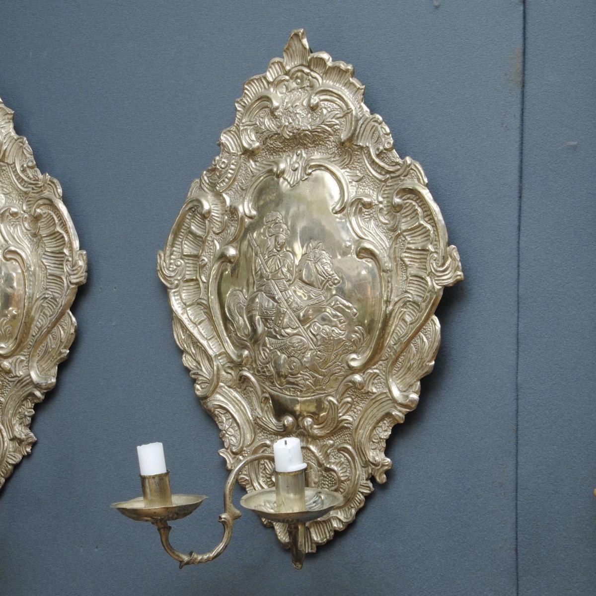 Silvered Wall Sconces