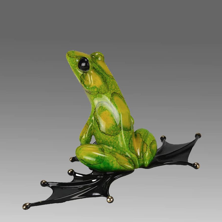  Contemporary Bronze Enamelled Sculpture entitled "Jump Start" by Tim Cotterill