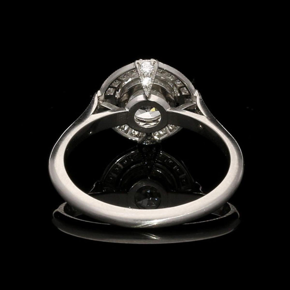 Hancocks GIA Certified 1.15 Carat Old European Cut Diamond Cluster Ring