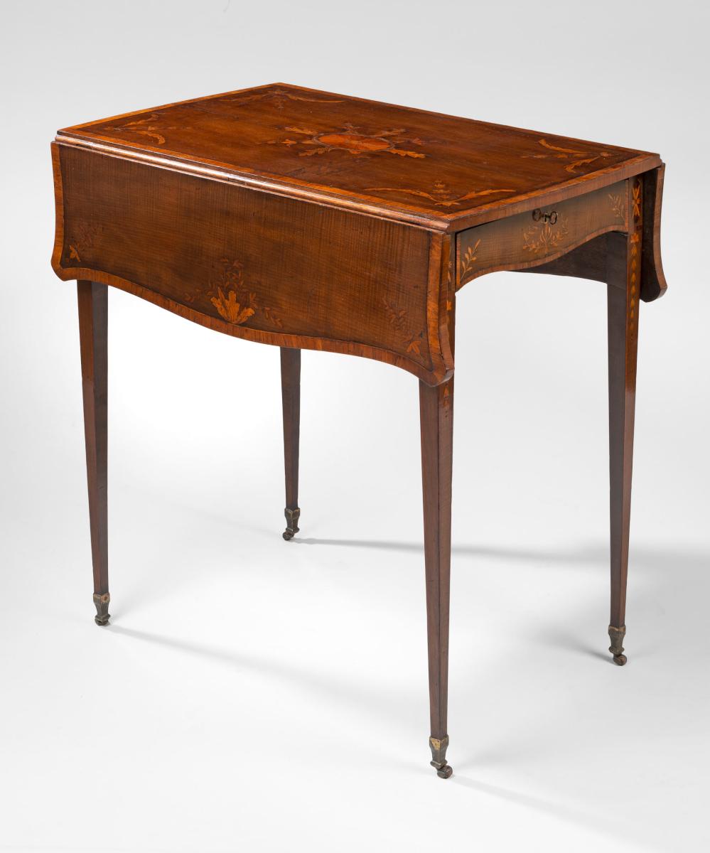 Sheraton harewood and marquetry pembroke table
