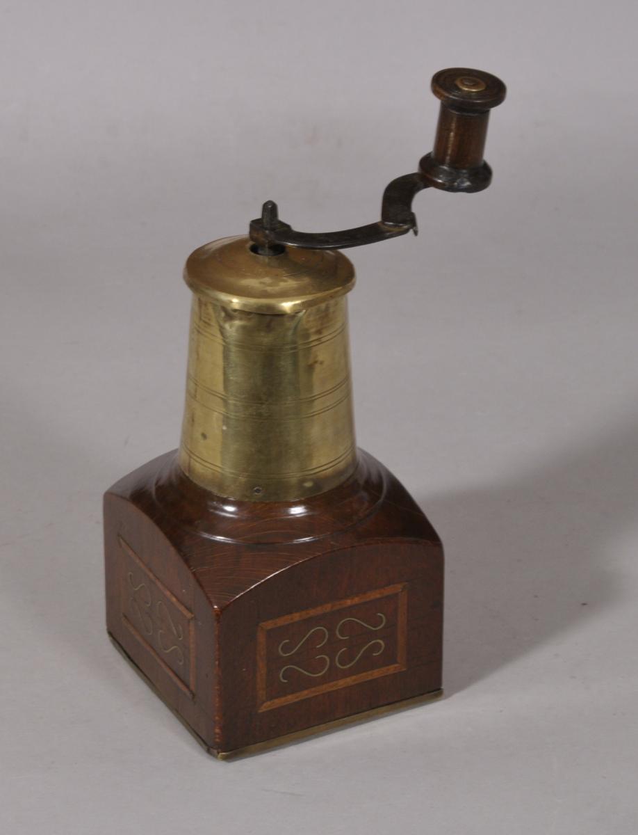 S/5888 Antique Treen Early 18th Century French Coffee or Pepper Mill