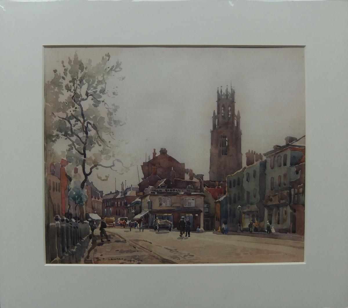 Fred Lawson "Boston, Lincolnshire" watercolour