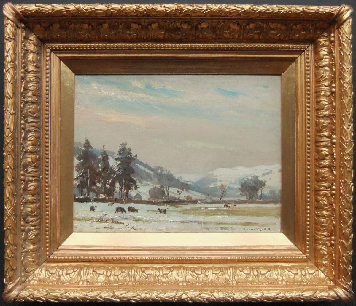 Ernest Higgins Rigg "Swaledale in Winter" oil painting