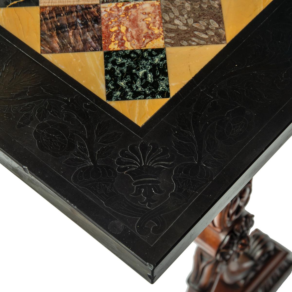 Derbyshire black marble end support specimen table
