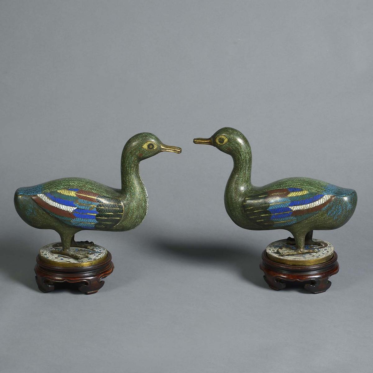 Chinese Cloisonne Ducks