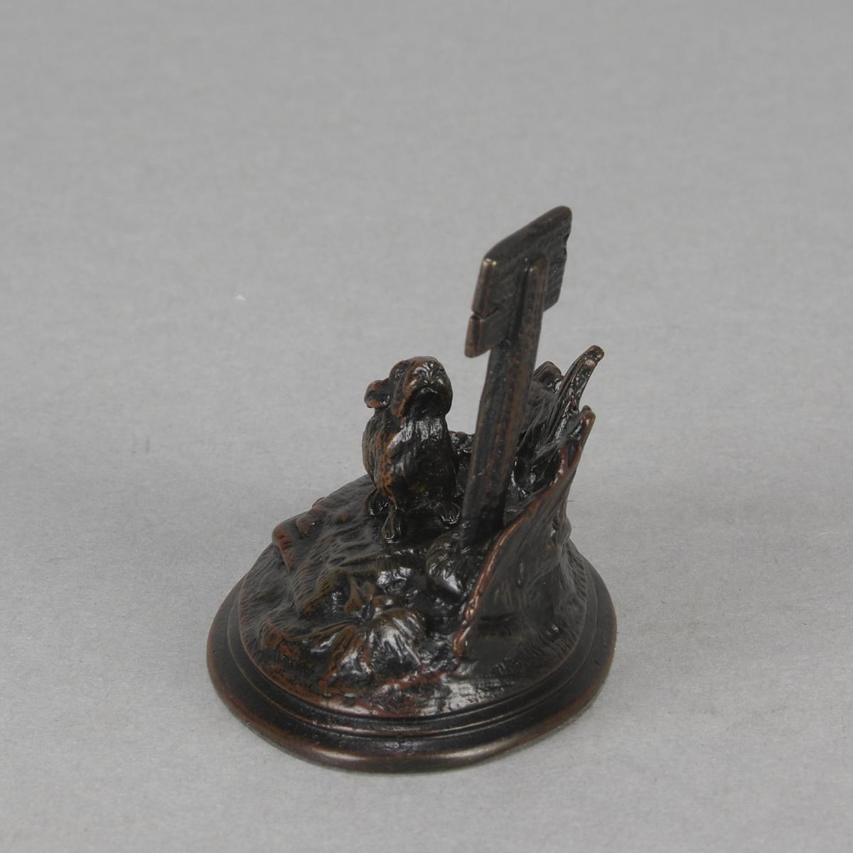 Early 20th Century French Animalier Bronze entitled "Worried Rabbit"