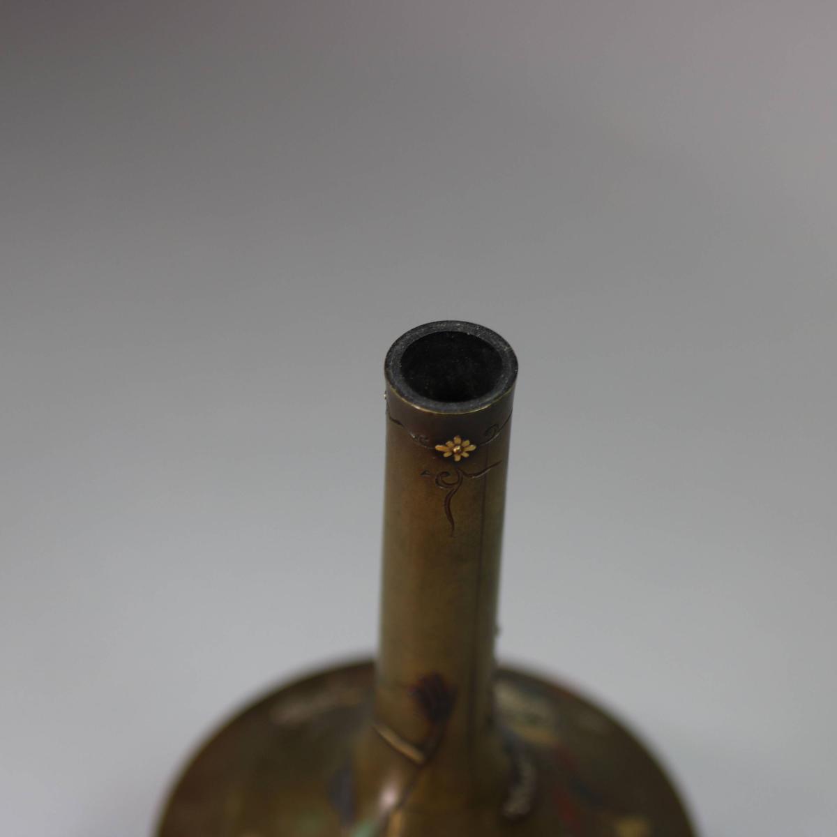 Rim of Meiji copper inlaid vase