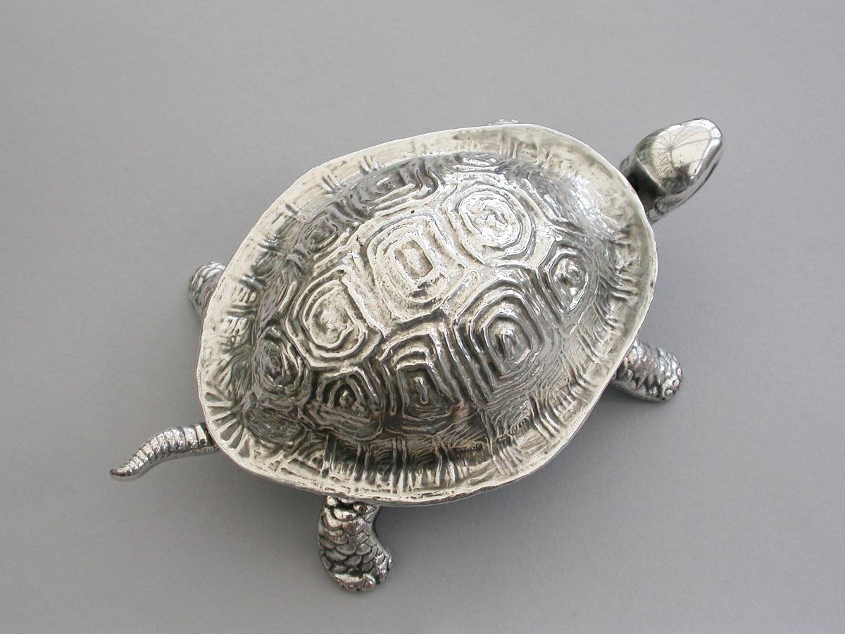 George V Novelty Silver Mounted Tortoise Desk Bell By Grey & Co, Chester 1929