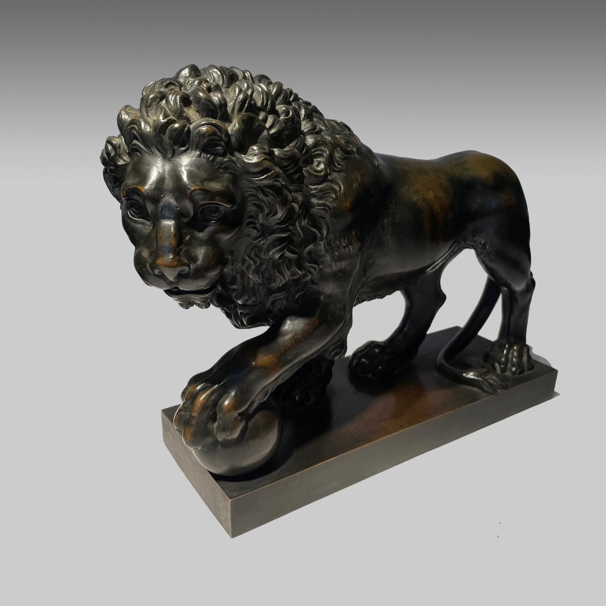 pair 19th century bronze grand tour 'Medici lions'