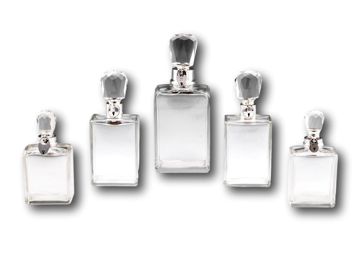 Overview of the five decanter bottles