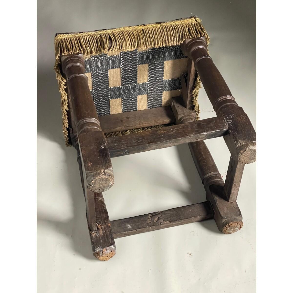 Oak Upholstered Stool 17th Century