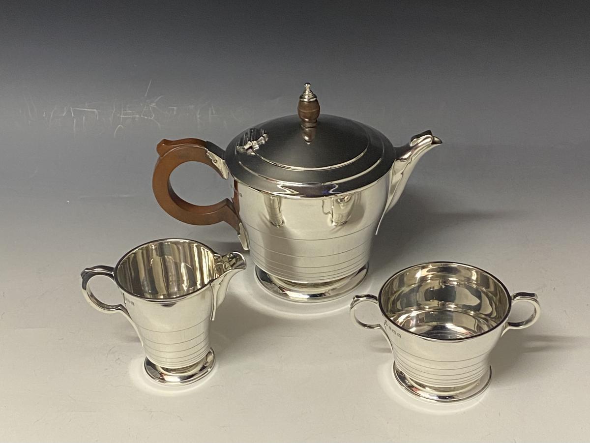 Art deco silver tea service /set 1936 Adie brothers