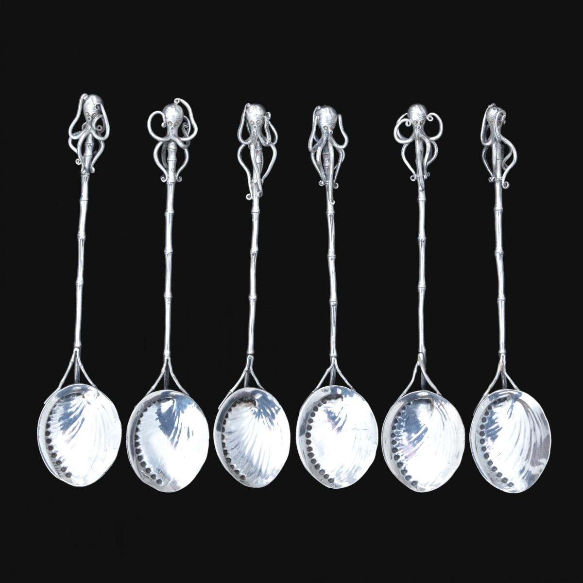 Liberty japanese silver octopus spoons