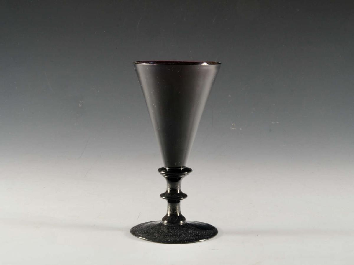 Antique wine glass amethyst English circa 1820