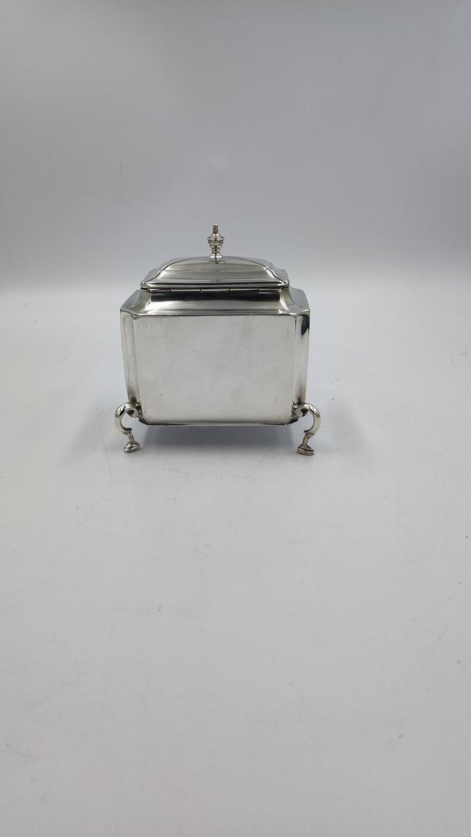 Early 20th century silver tea caddy