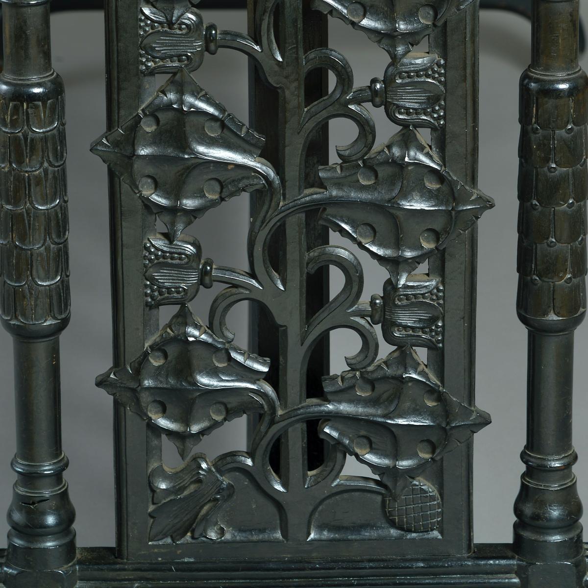 Ebonised Library Table Designed By John Francis Bentley