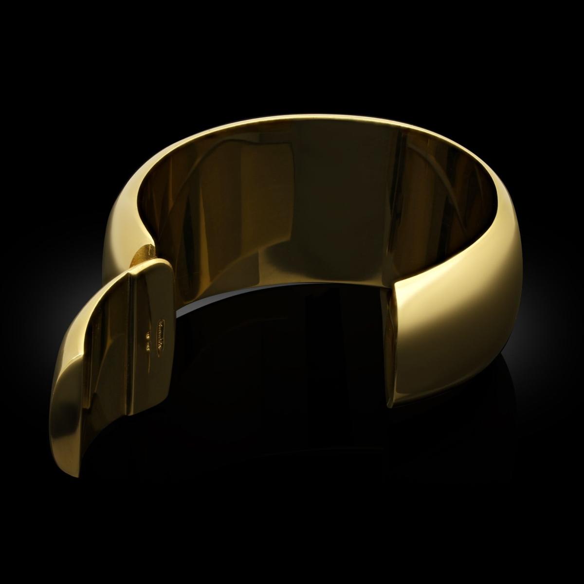 Tiffany & Co 18ct Yellow Gold Hinged Cuff Bracelet Circa 2000