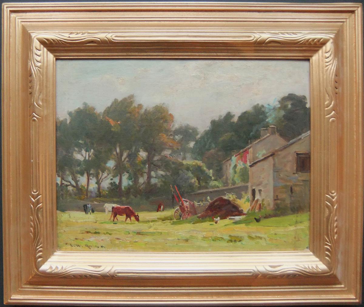 Ernest Higgins Rigg "The Barn at Swaledale" oil painting