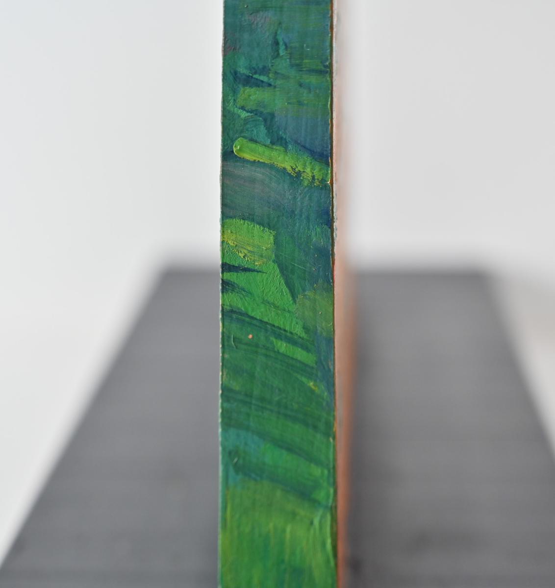 “Colline” 1993 oil on wood painting/sculpture by Ettore Fico, Italy