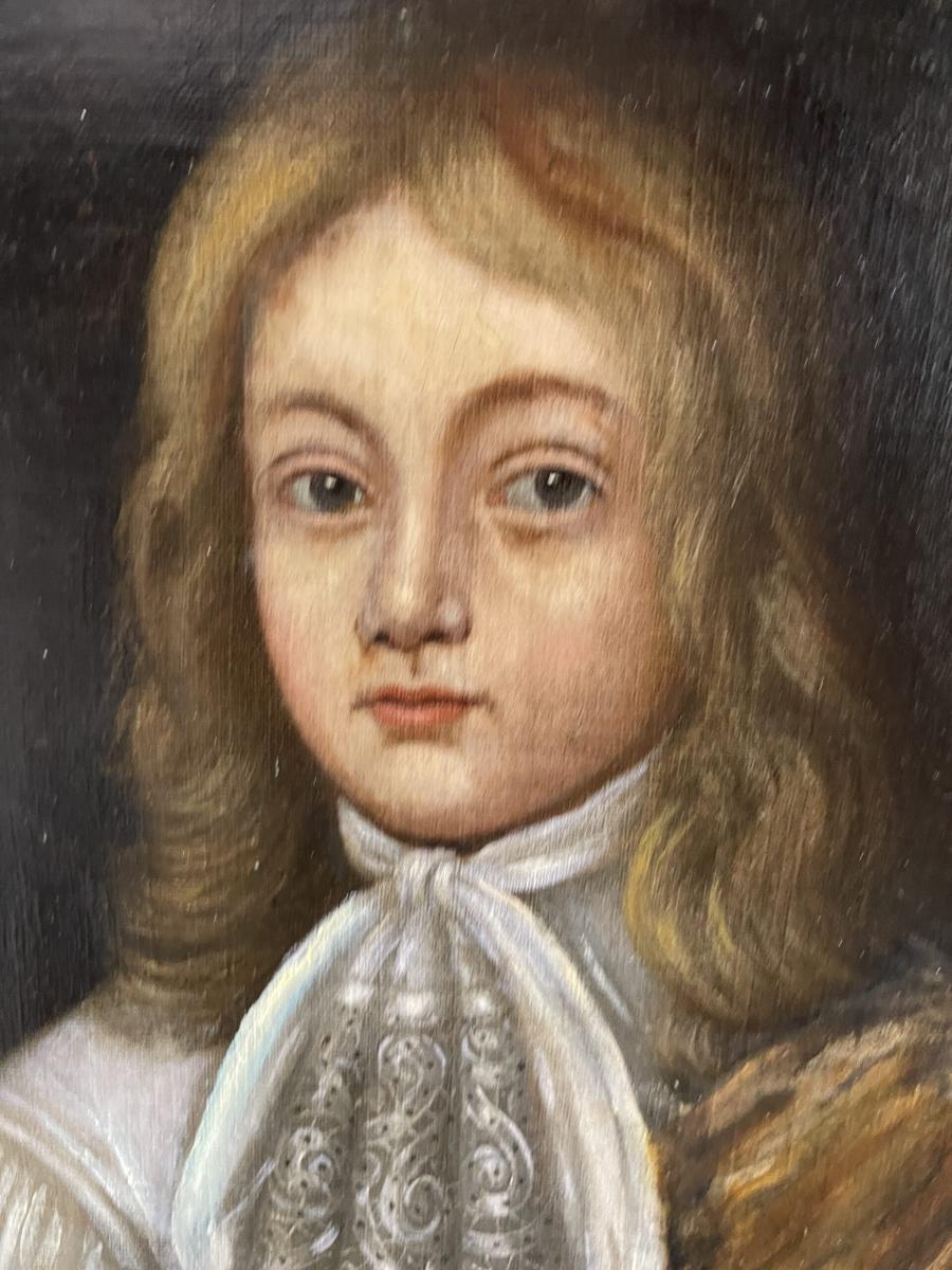 Circa 1680 oil on canvas portrait of a young man