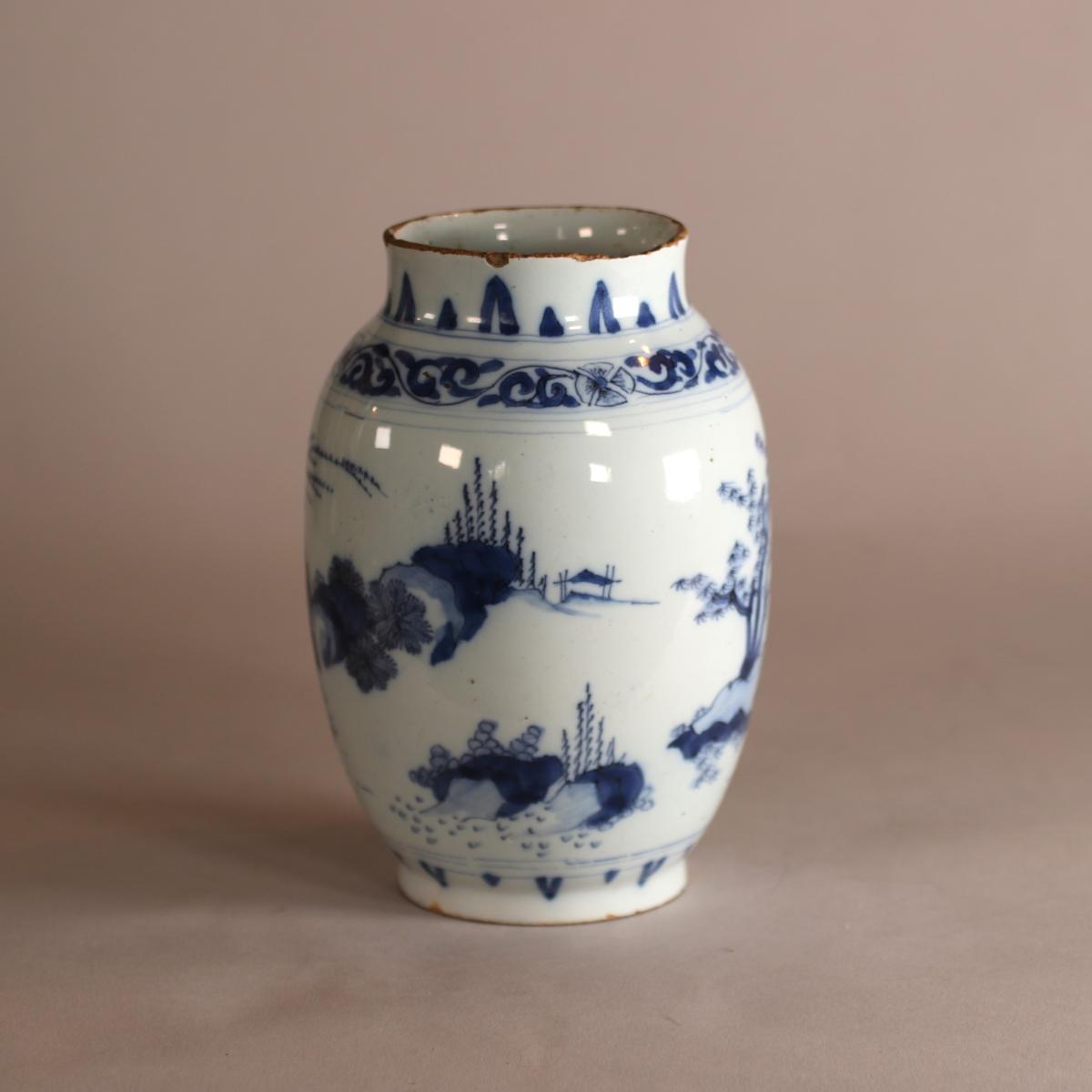 Side of Dutch Delft vase in the Chongzhen style