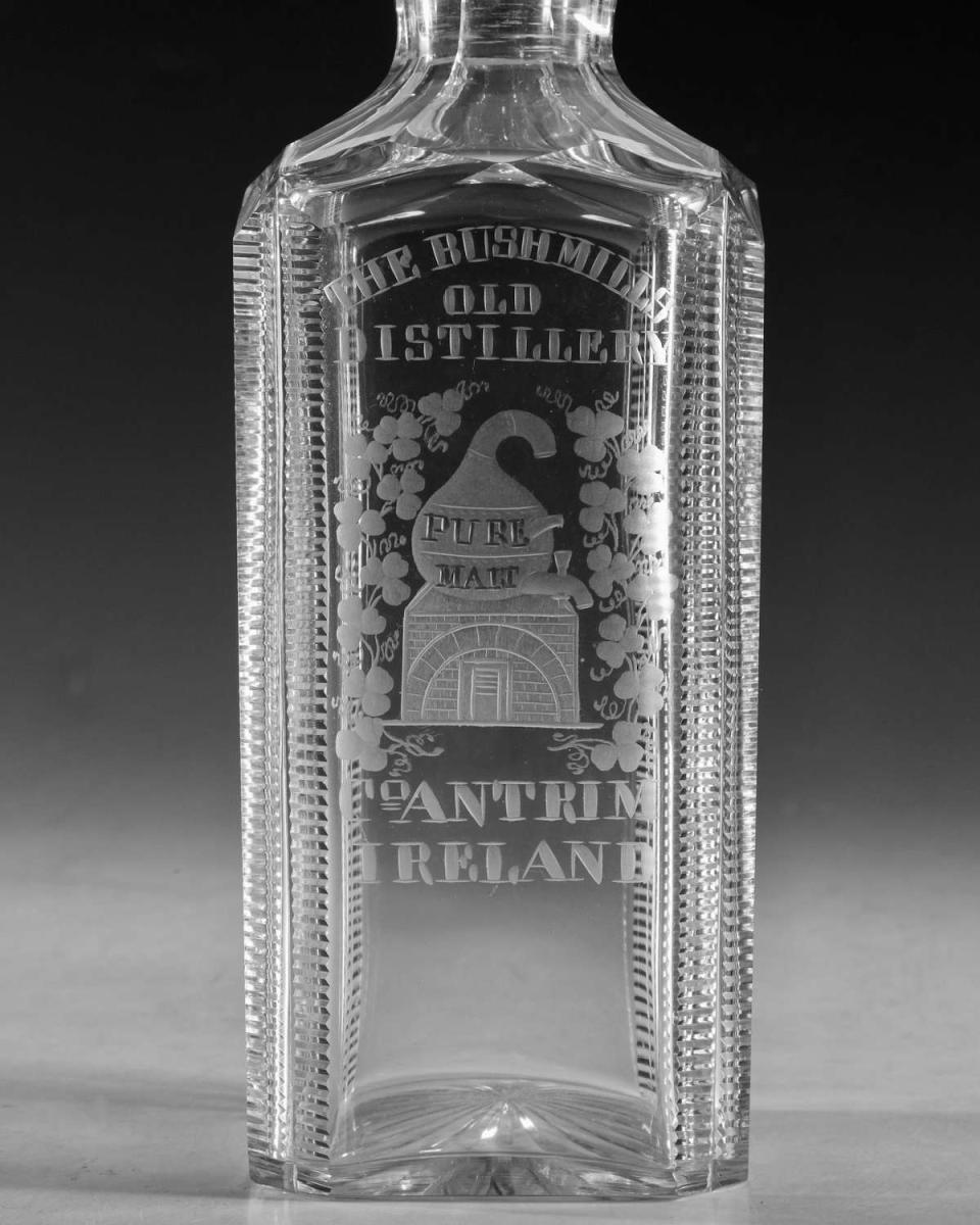 Antique glass Bushmills Whiskey Decanter circa 1890