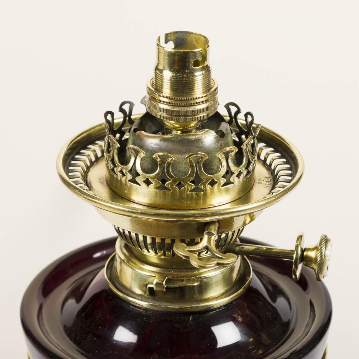 Wall mounted oil lamp, converted to electricity, Hinks, circa 1890.
