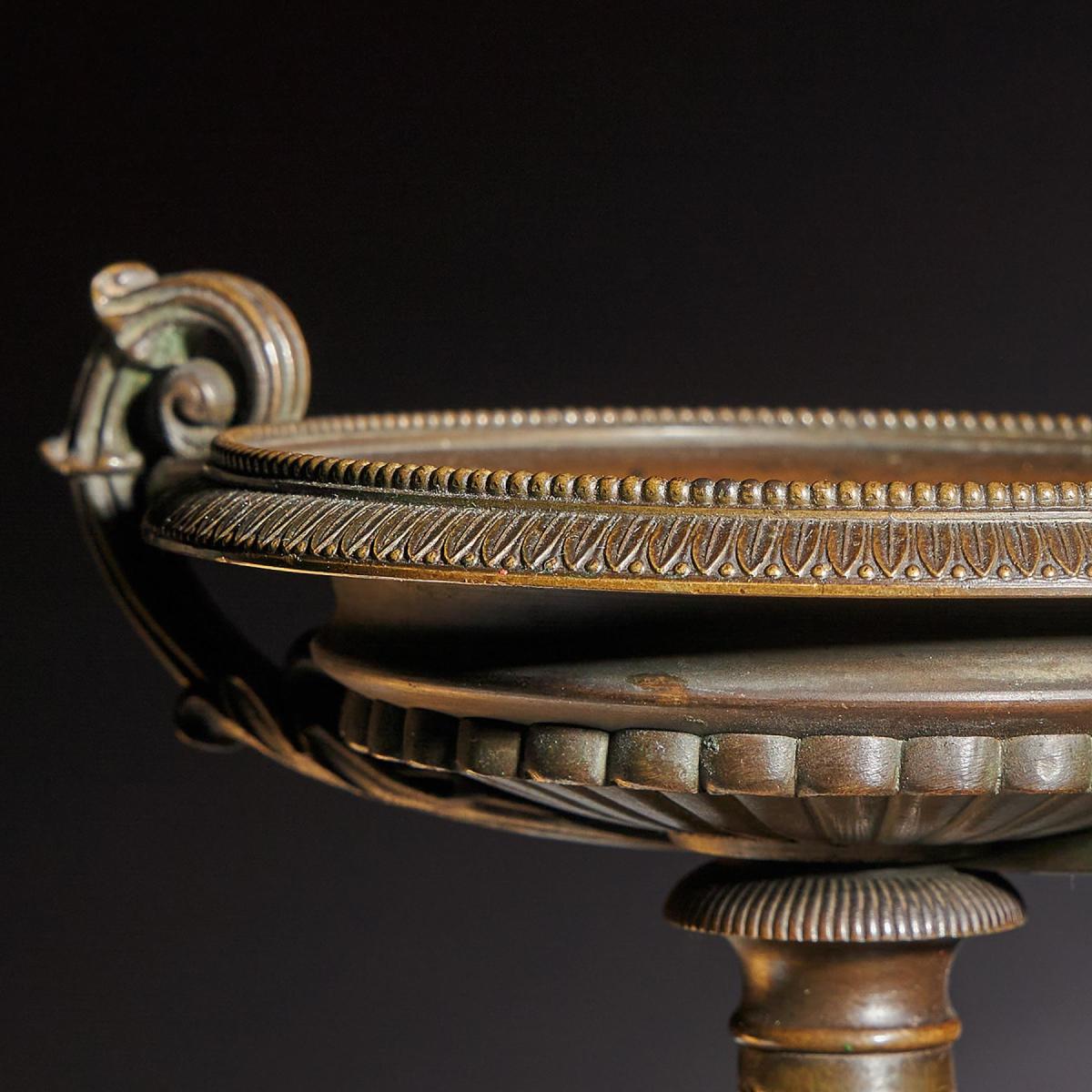 Early 19th Century French Grand Tour Bronze and Siena Marble Tazzas