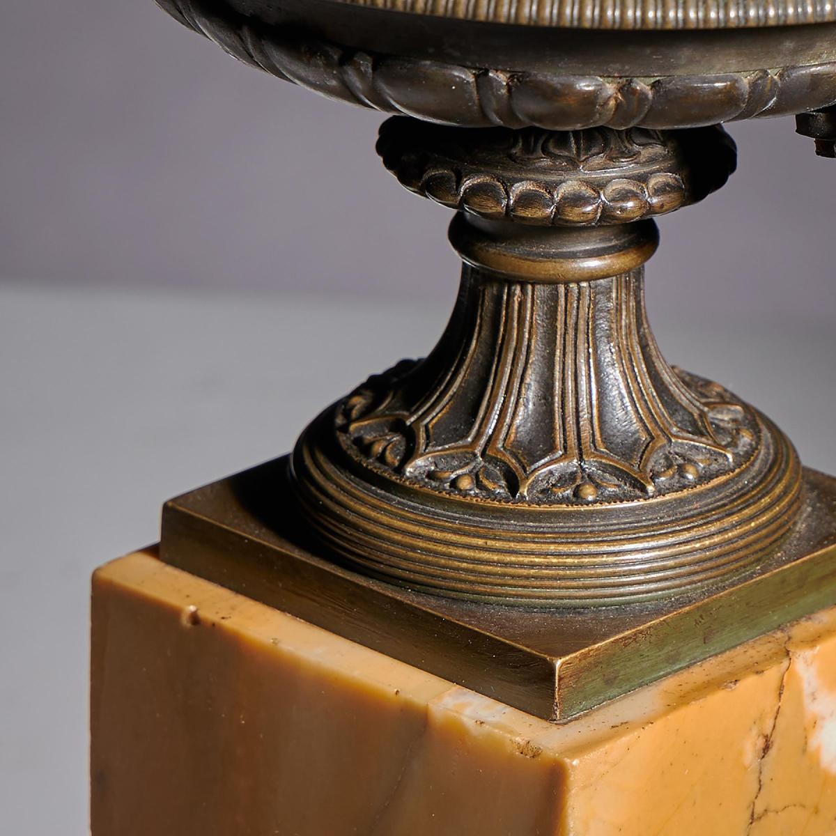 Early 19th Century French Bronze and Marble Tazzas