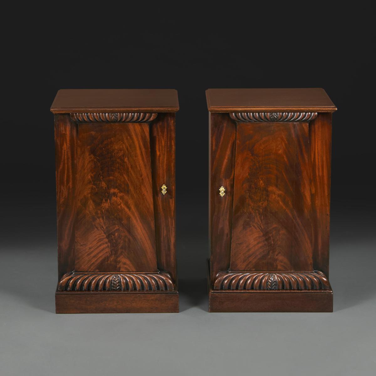 Pair of 19th Century Pedestal Bedside Cabinets