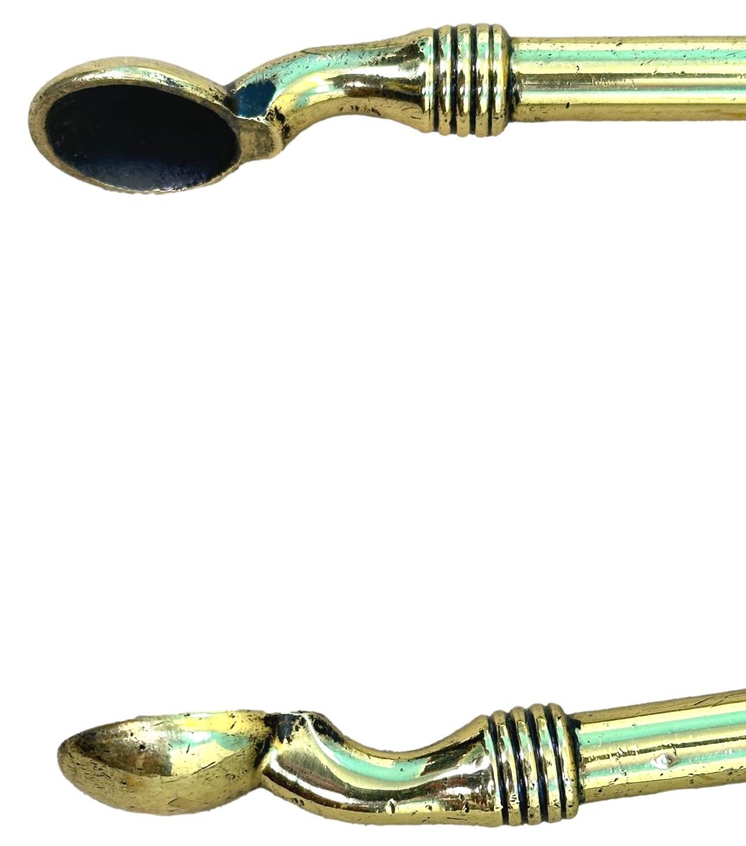 Set Of 19th Century Brass Fire Tools