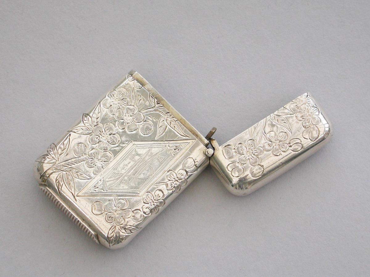 Victorian Silver Kate Greenaway Vesta Case. By Sampson Mordan, London 1881