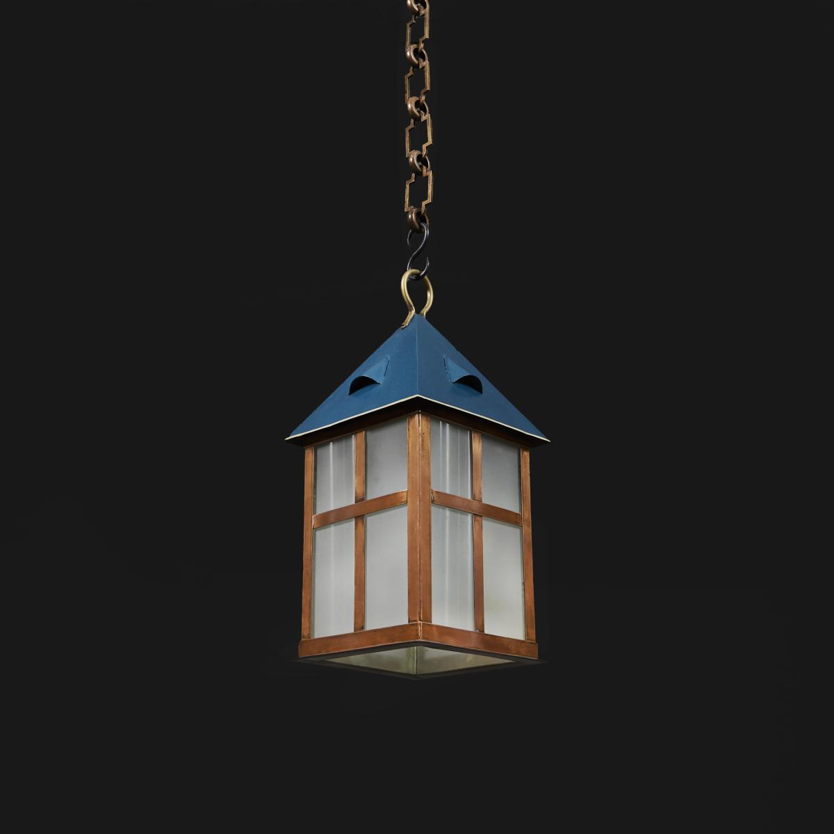 Copper Arts and Crafts Hanging Lantern